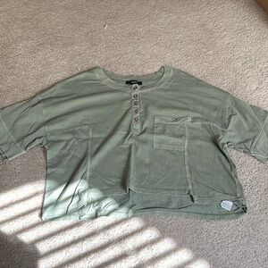 Green crop top